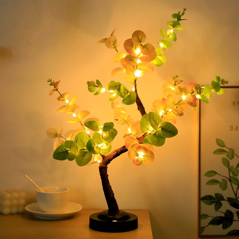 LED Tree Lights Table Light Adjustable Branches Illuminated Home Lighting Room New Year's Decorations Christmas Decoration