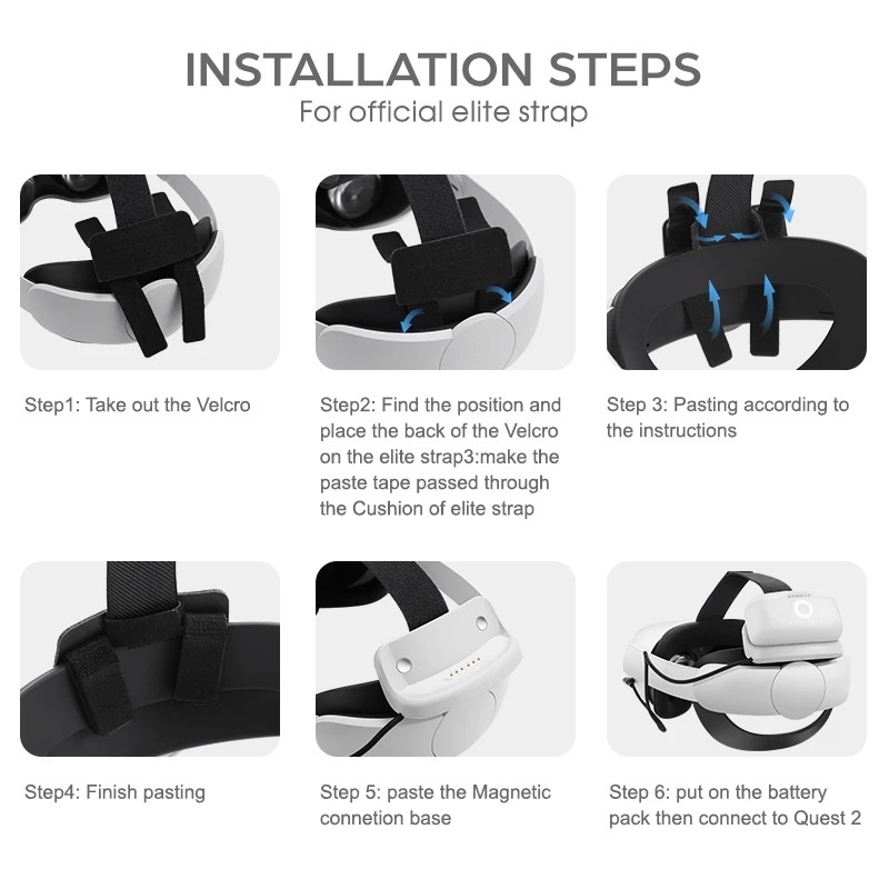 BOBOVR B2 Dock Battery Pack for Oculus Quest 2 VR Power Banck 5200mAh Enhanced 3 hrs Playtime Compatible with Elite Head Strap