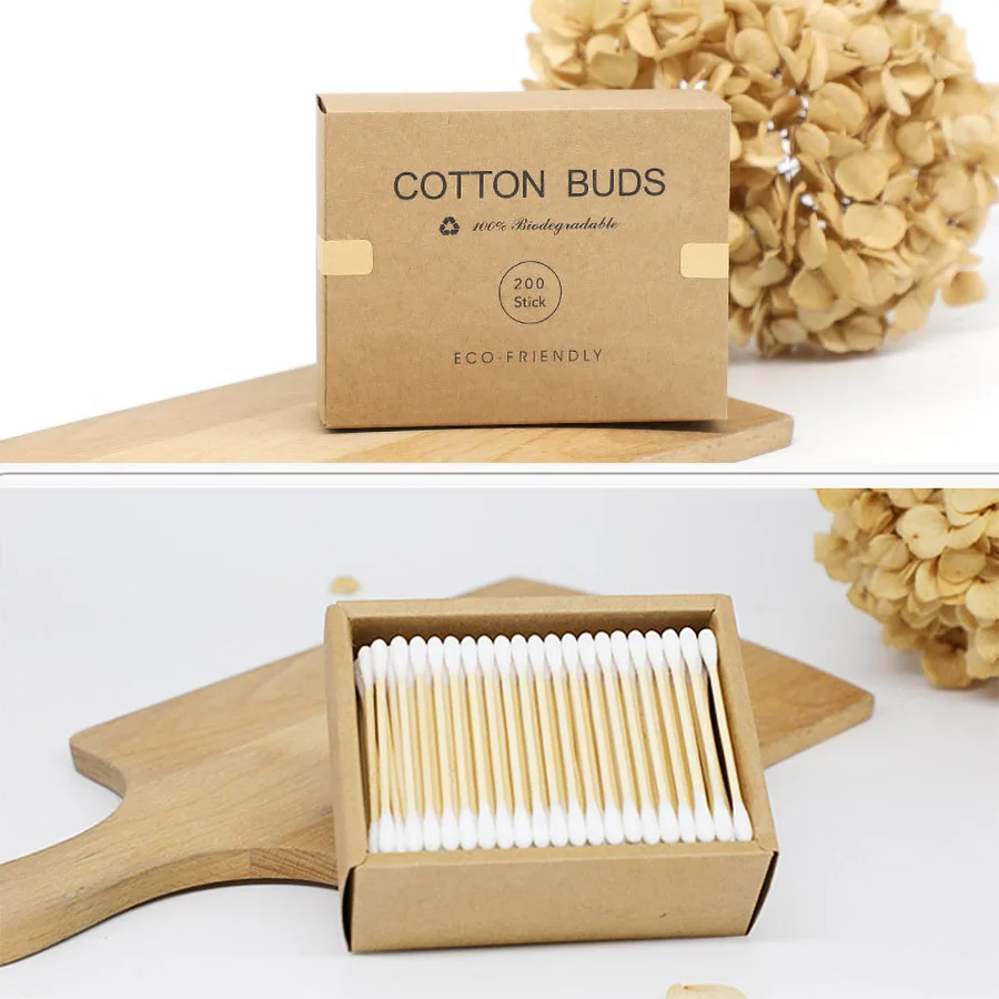 baby cotton swabs double tips ear and nose multifunctional cleaning stick Bamboo Cotton Swab buds Makeup Cleaning Kid Baby 3