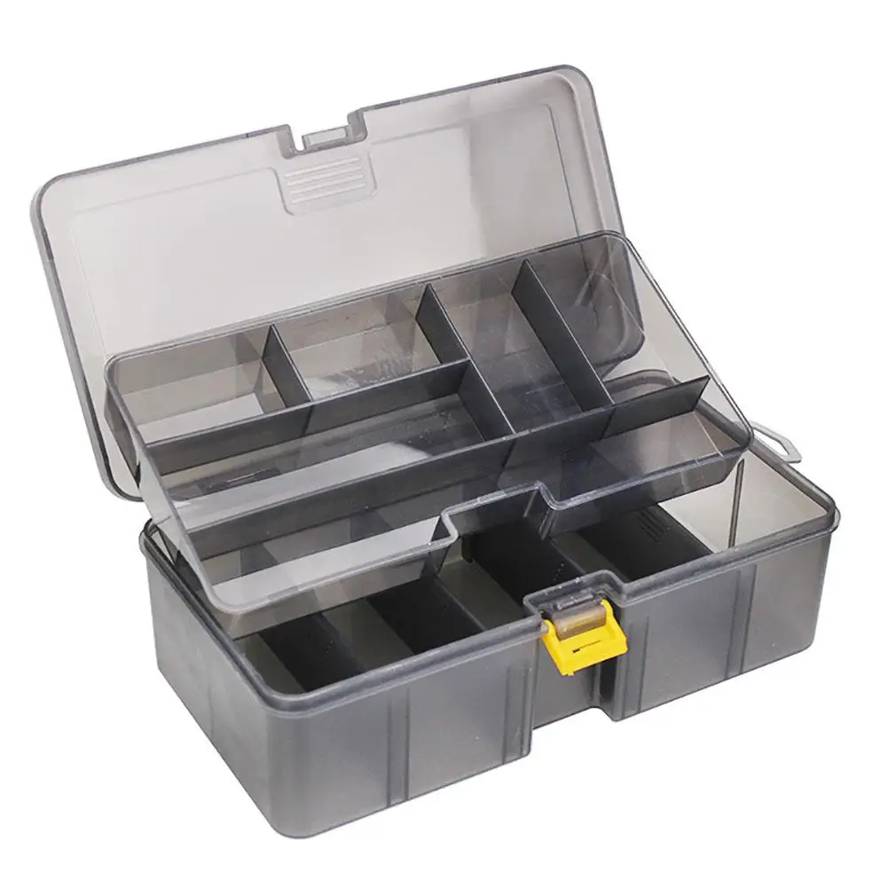 

2 Layers Detachable Fishing Tackle Box Adjustable Fishing Bait Boxes Organizer Fishing Accessories For Artificial Bait