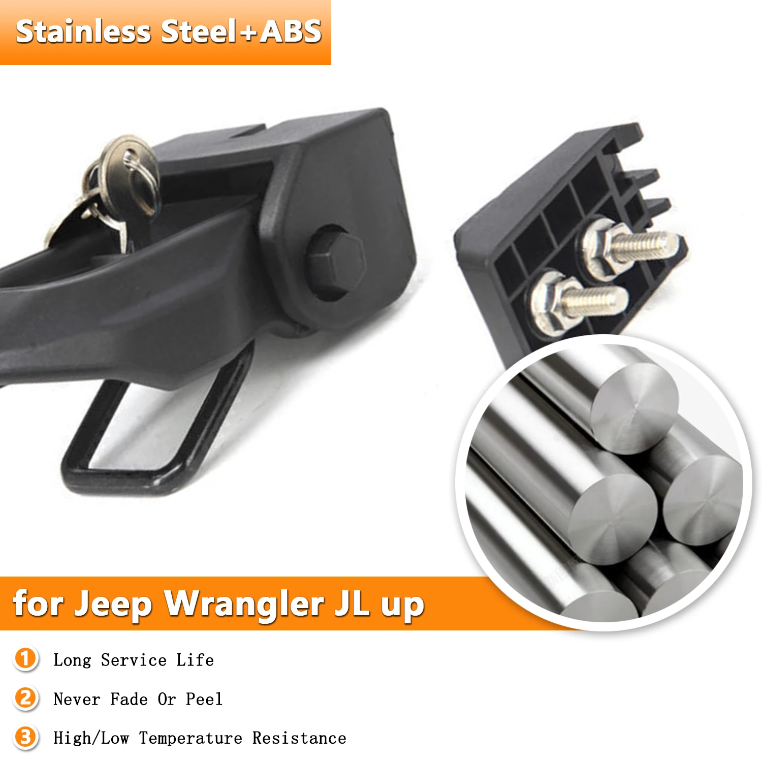 SHINEKA Stainless Steel Hood Lock Catch Latches For Jeep Wrangler JL JT 2018-2022 – Black