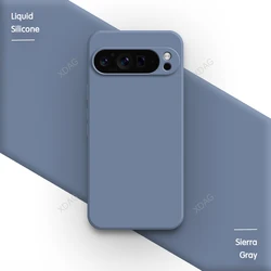 Pure Color Soft Liquid Silicone Shockproof Phone Case for Google Pixel9 Pro XL (Sierra Gray)