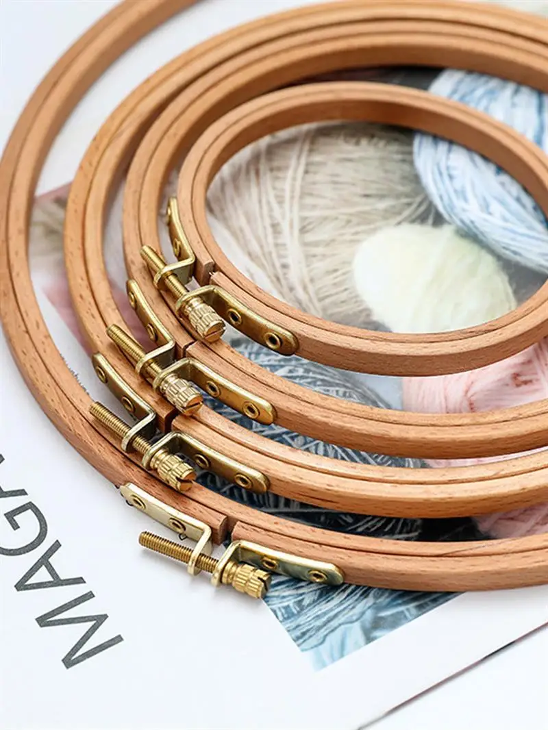 Hohe Qualität Buche Holz Stickerei Hoop Holz Stickerei Kreis Ringe Halter Für Embroideri Kreuz Stich Hause Nähen Werkzeuge – Detail 1