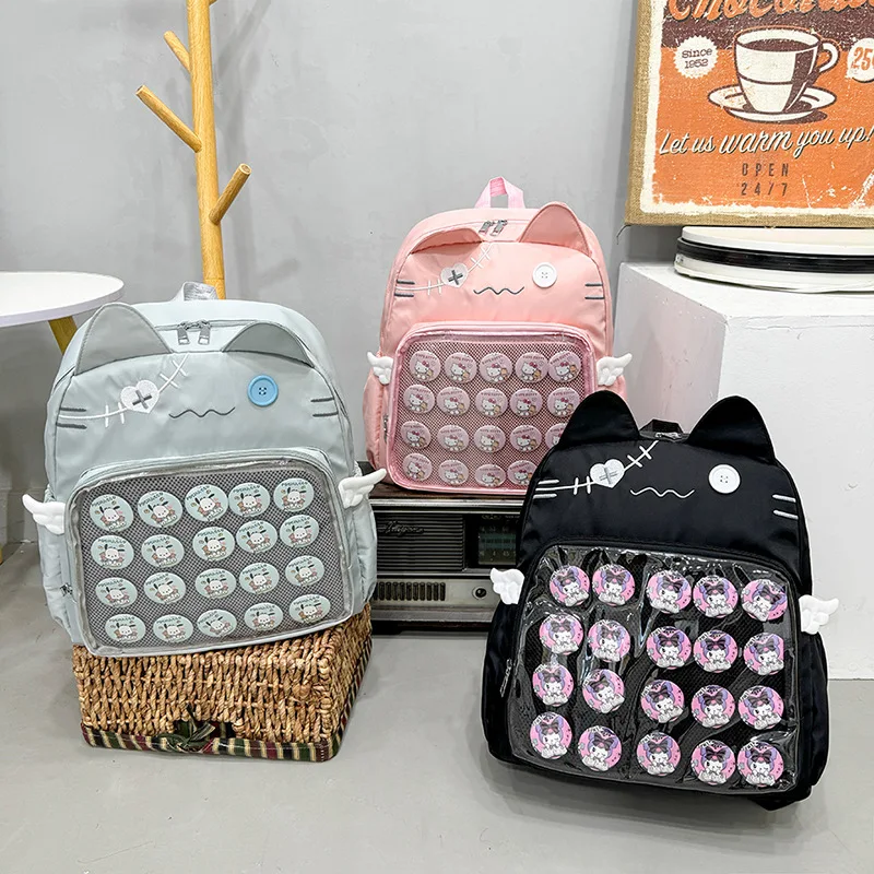 Japanese Kawaii Itabag Women Transparent Backpack Women Ita Backpack School Bags For College Student JK Large Capacity 4