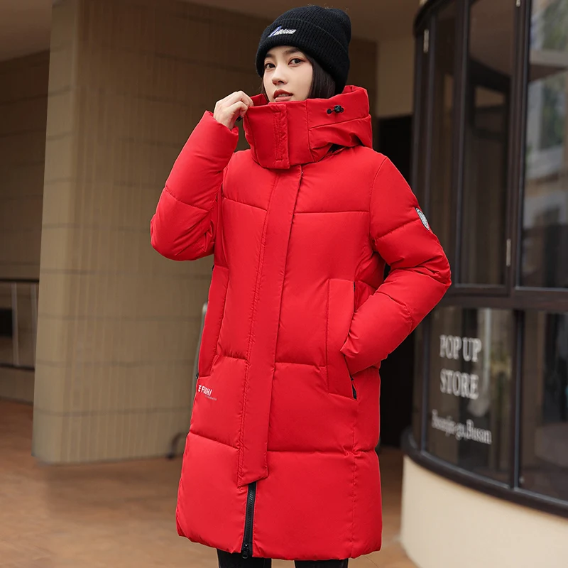 

2023 Winter Jacket Women Female Thick Coat cotton-padd Parkas Warm Casual Parka Clothes Long Jackets Hooded Parka