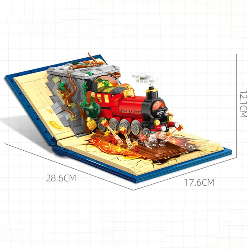 New Classic Movie Harry Potter Magic Train Book MOC Building Blocks Sets DIY Bricks Toys for Kids Children Adult 889pcs 5