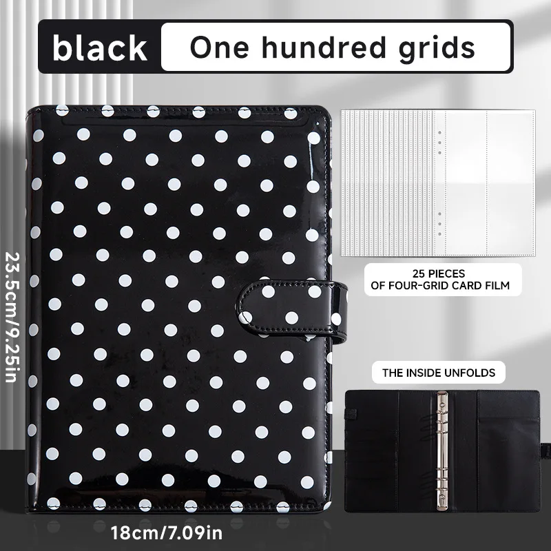 Customizable Polka Dot Financial Planner with Multi Card Slots, Work Journal & Budget Tracker
