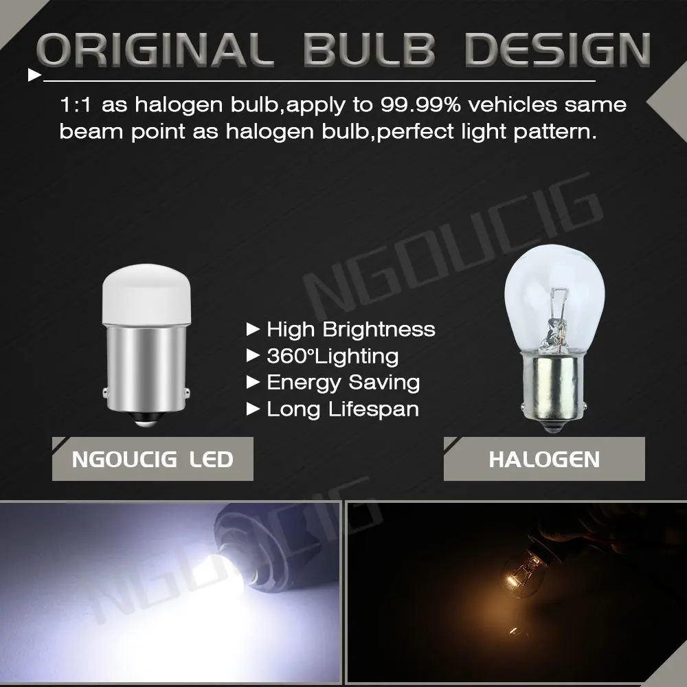 NGOUCIG 2PCS 24V 12V BA15S BAY15D Ʈκ ÷ 1156  1157 P21W P21/5W Led  R5W 극ũ  Ʈ ȣ  ڵ 