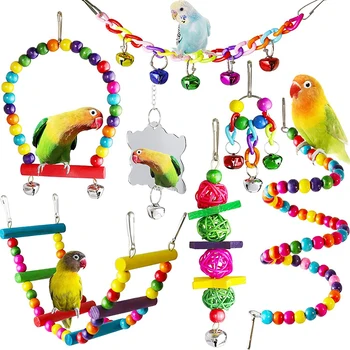 7Pcs Wooden Bird Toys 1