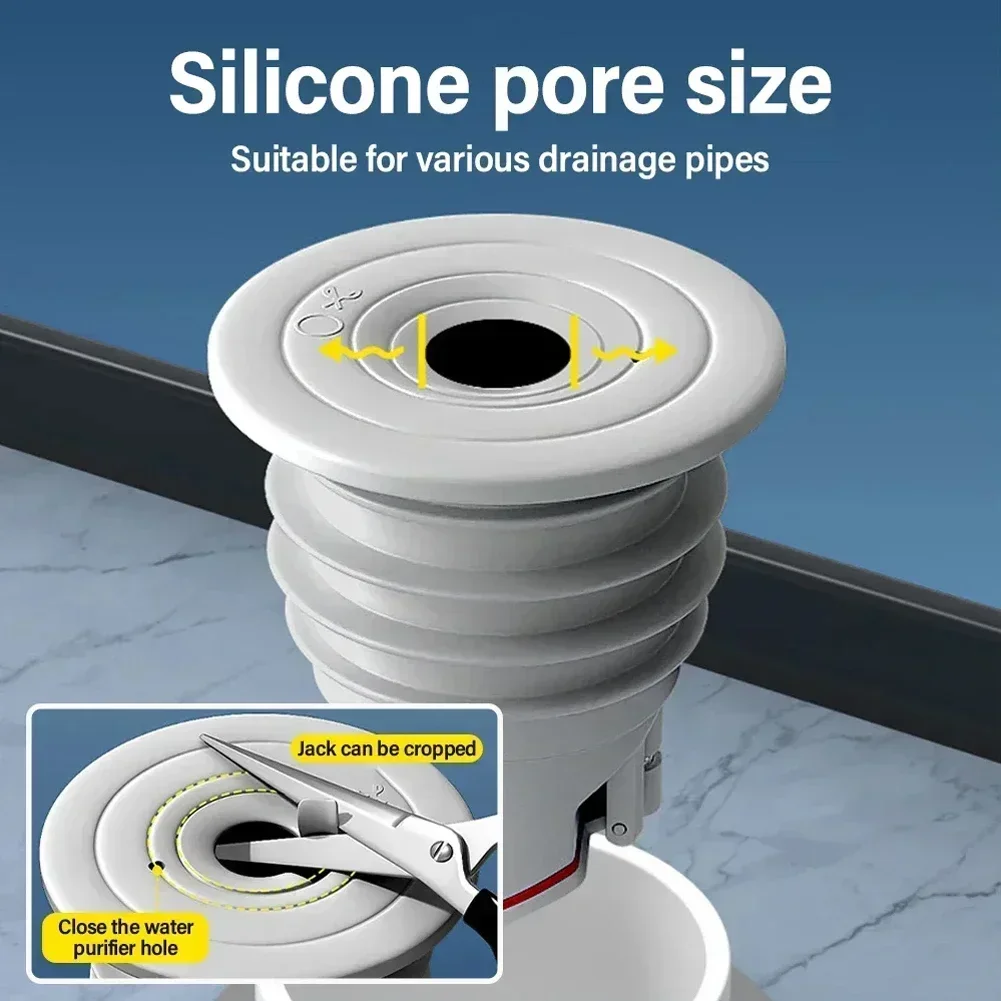 7-Layer Upgraded Silicone Drains Sewer Pipe Sealing Ring sewer seal ring bathroom sink plug washbasin leak plug basin drain cover bathroom water stopper drain seal plug Anti-Odor Waterproof Sealing Plug 53x78mm 64x73mm For Wash Basins