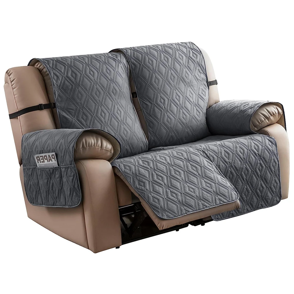 Waterproof Recliner Slipcover Non Slip Covers For Reclining Loveseat With Elastic Straps Washable Recliner Chair Cover