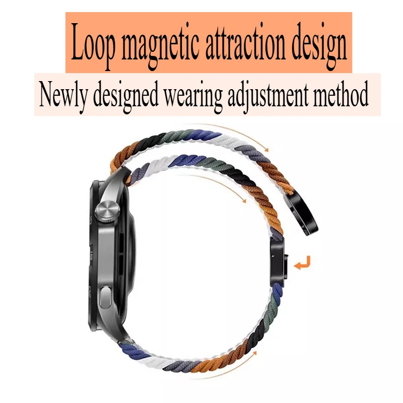 Nylon Braided Adjustable Magnetic Watch Strap - Universal Fit