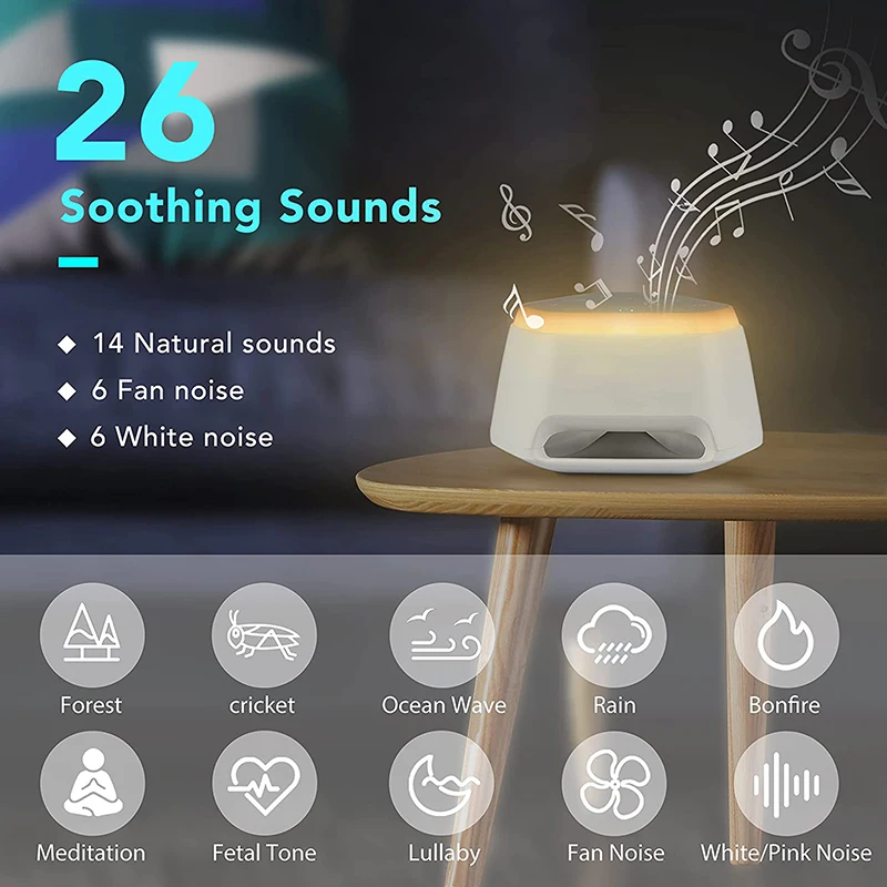 Sleep Sound White Noise Machine with Natural Soothing Sounds Memory Function Sleep Timer Sound Therapy for Kids Adult white noise machine