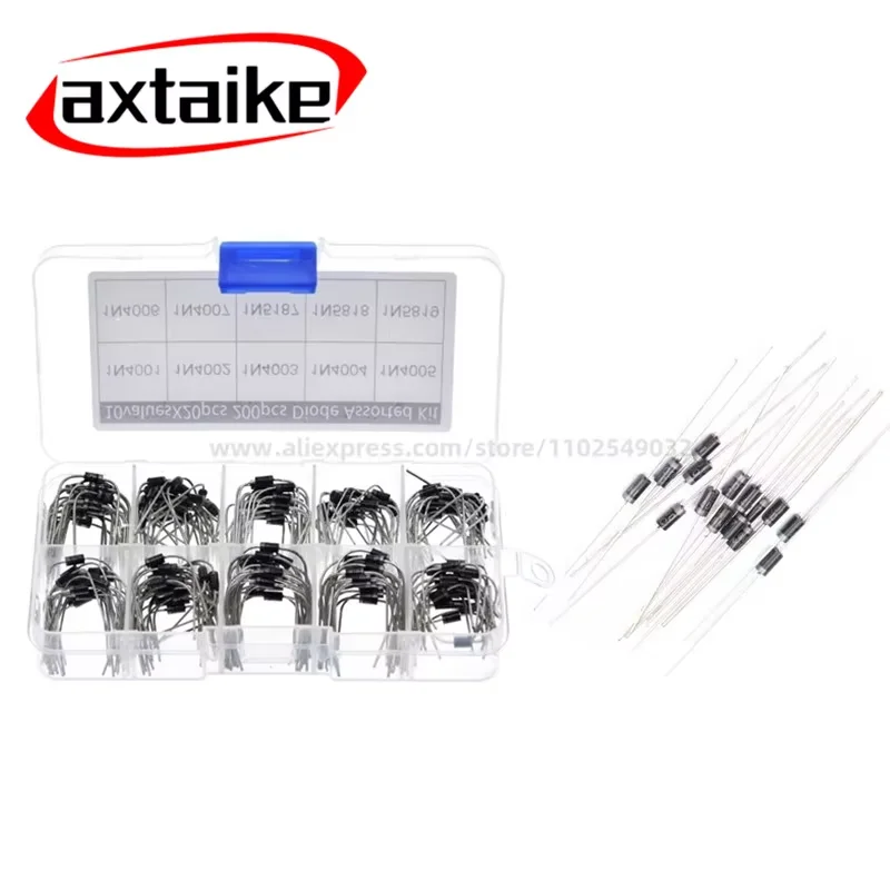 200Pcs Fast Switching Schottky Rectifier Diode Assorted Kit 1N4001 4002 ...