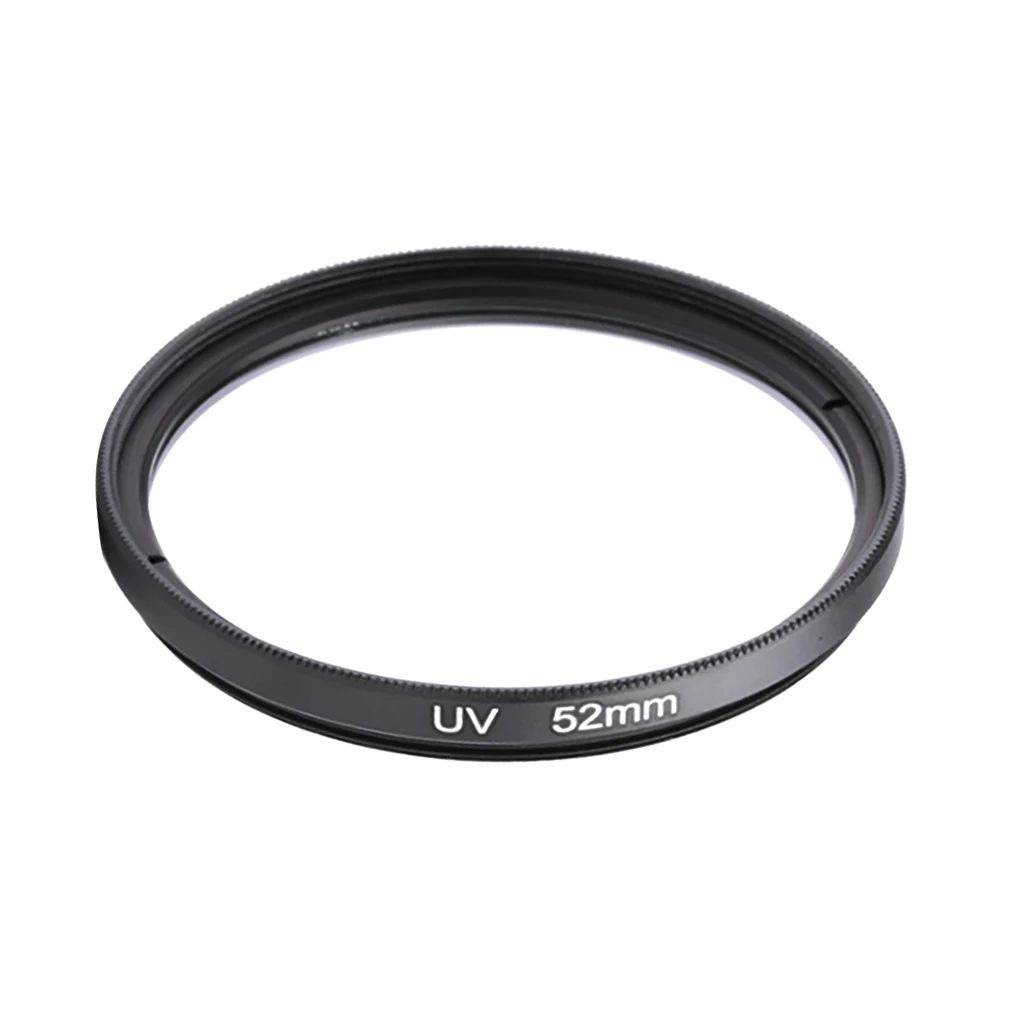 Filtre UV numérique 52mm 58mm 67mm dévissé d'un objectif Sony, montrant le filetage précis et la bague rotative.