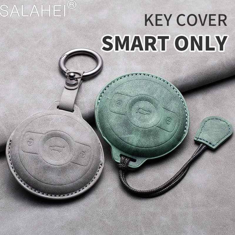 

New Sheepskin Car Remote Key Cover Case Shell For Mercedes Benz SMART Fortwo 1 BRABUS 1 Benz SMART Keychain Auto Accessories