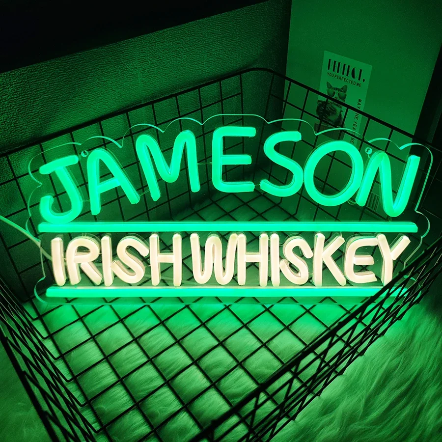 벽 장 버팔로 위스키 네온 사인, Jameson/Maker Mark/Crown Canadian Whiskey Signs for Man Cave Pub Bistro Party Decor