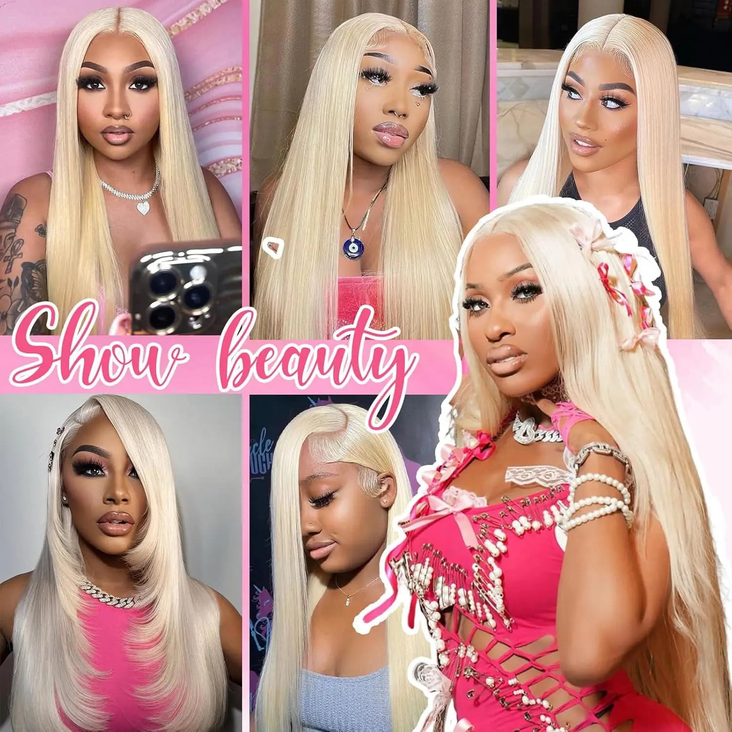 30 Inch 613 Lace Front Wig Human Hair 200% Density Blonde Wig Human Hair Straight 13x4 HD Transparent Lace Front Wigs Human Hair