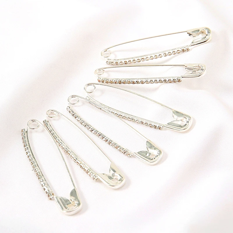 여성용 럭셔리 라인석 안전 핀, 히잡 스카프 브로치 핀, 패션 허리 가디건, 숄 클립, 의류 액세서리, 11 개/세트