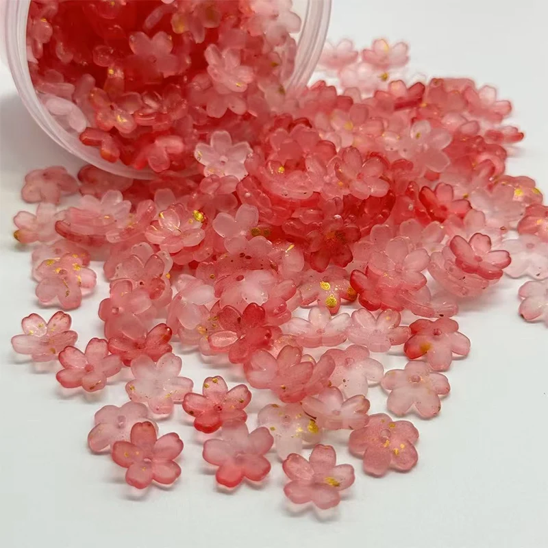 100Pcs Flower Acrylic Spacer Beads Jewelry Making DIY Bracelet Necklace Accessories