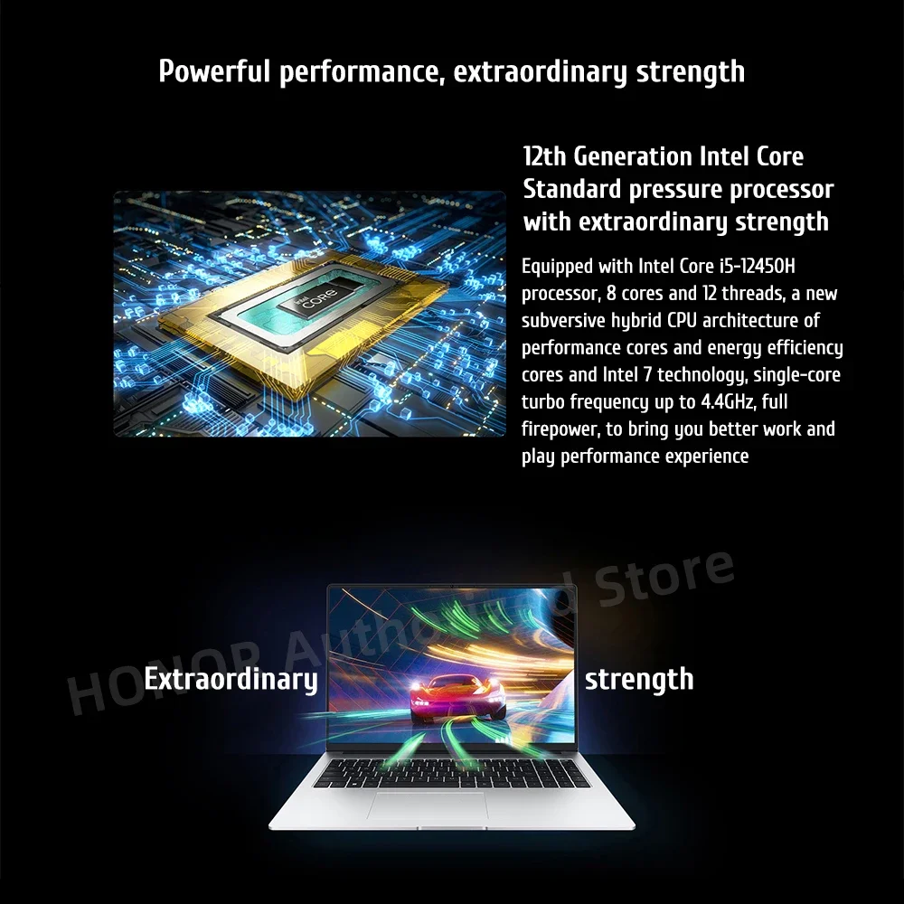 Honor MagicBook X 16 2023 16 인치 IPS 스크린 노트북 i5-12450H, 16G 512GB SSD 노트북, 윈도우 11 프로 컴퓨터 실버 PC