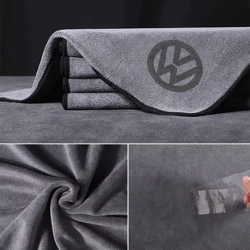 For Volkswagen Passat Rline Golf GTI Bora Jetta Beetle Car Wash Microfiber Towel Auto Emblem Cleaning Drying Rag Cloth Accessory - Image 3