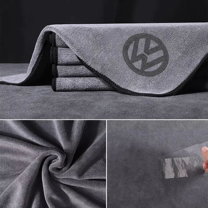 For Volkswagen Passat Rline Golf GTI Bora Jetta Beetle Car Wash Microfiber Towel Auto Emblem Cleaning Drying Rag Cloth Accessory - Image 3