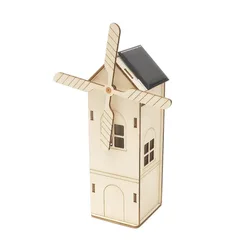 Solar Energy Educational STEM Kit: Wooden Puzzle and Electric Car (Windmill)