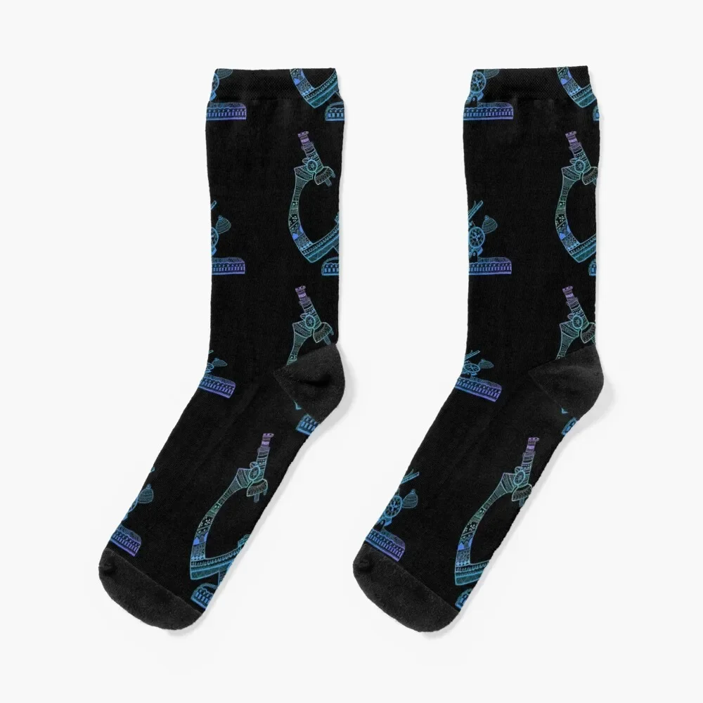 Beautiful Blue colourful Microscope mandala Socks loose winter Luxury Woman Socks Men's