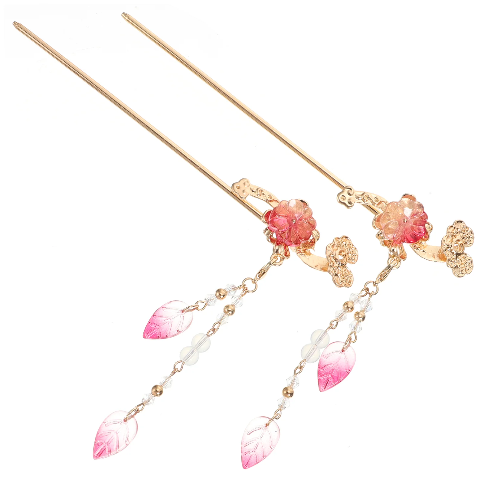 

2 PCS Antique Hairpin Chinese Traditional Alloy Stick Vintage Accessories Tassel Creative Practical Bride Chopsticks