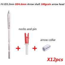 

12pcs ID 3.2 mm Arrow Heads + 12pcs Arrow Collar+12pcs Arrow Pin and Nocks for ID 3.2mm Arrow Shaft hunting shooting