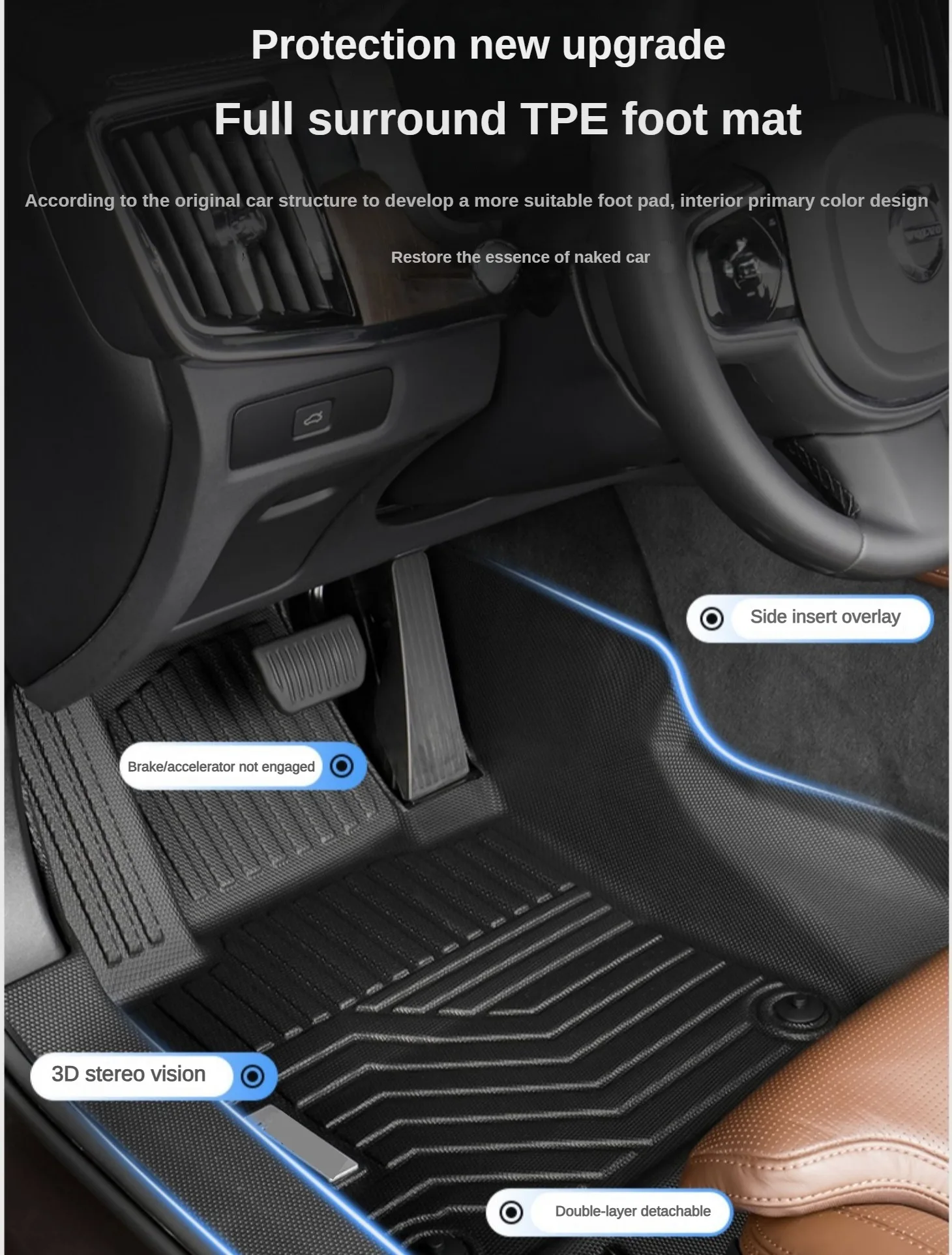 M MOTOS Rubberen vloermatten voor Volvo XC90 II sinds 2014. Verbeter je reiscomfort met zwarte antislip automatten Auto No.77 - All-Weather automatten voor auto's