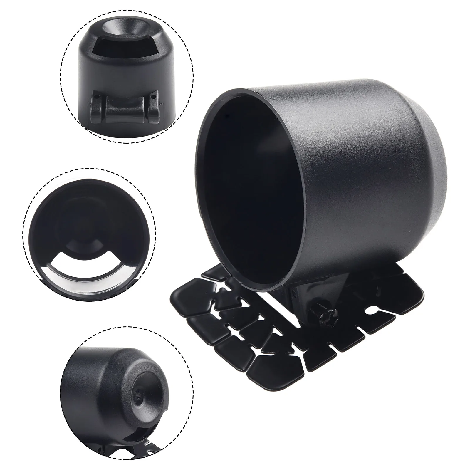Supporto Universale Per Manometro 52 Mm Qiilu, Pod A Tazza In Plastica Nero, Con Nastro Biadesivo E Viti, Per Auto O Camion
