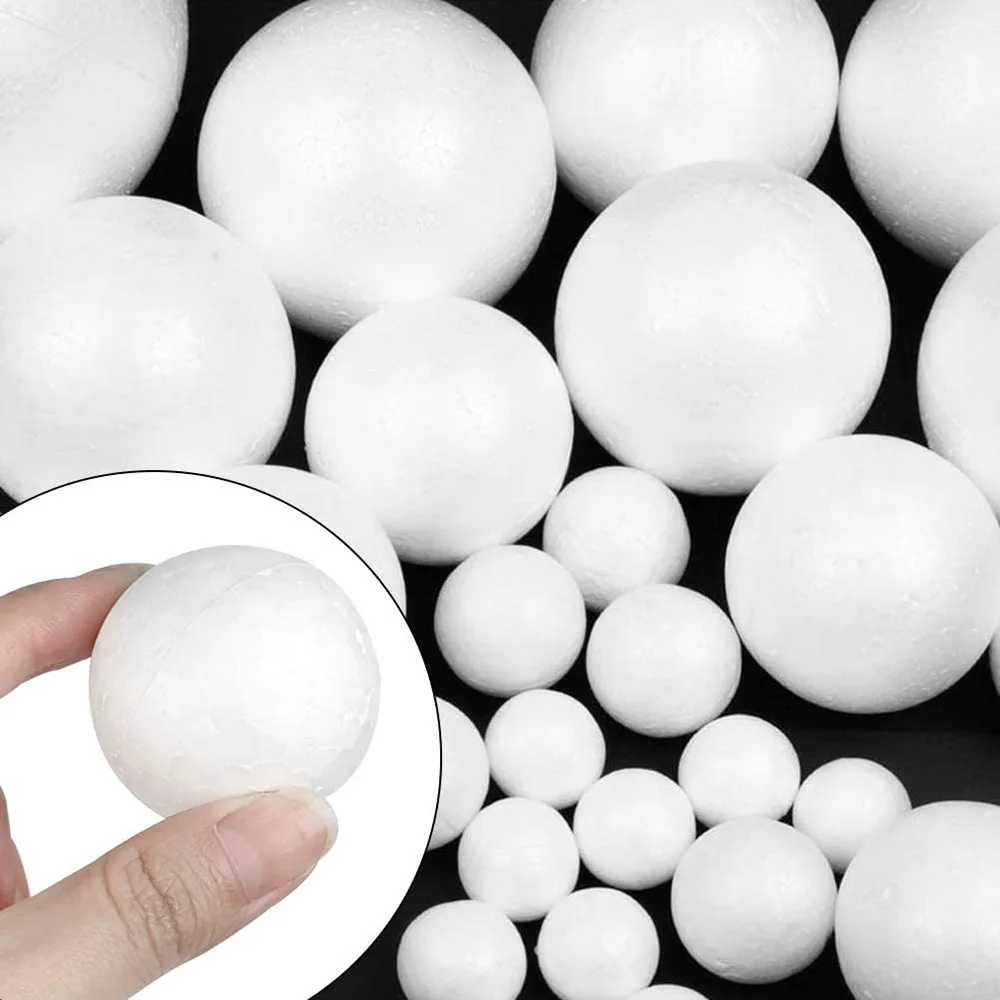 Bright Creations 5 inch Foam Balls for Crafts - 4 Pack Solid Round White Polystyrene Spheres for Ornaments, DIY Projects, Craft Modeling