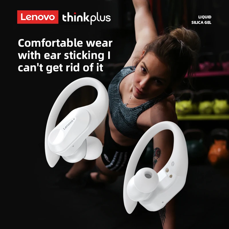 Wireless Sports Bluetooth Headphones Earhook Noise Reduction Impermeável Gaming Earphone com Microfone Original Pcs Pcs Pcs Pcs Lenovo-lp75 - Image 6