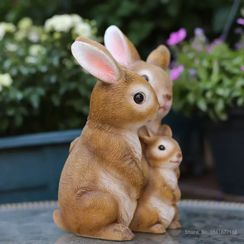 Creative Cute Animal Rabbit Decoration, Office Bookcase, Cartoon Resin Decorations, Rabbit Sculpture Ornaments, 1Pc