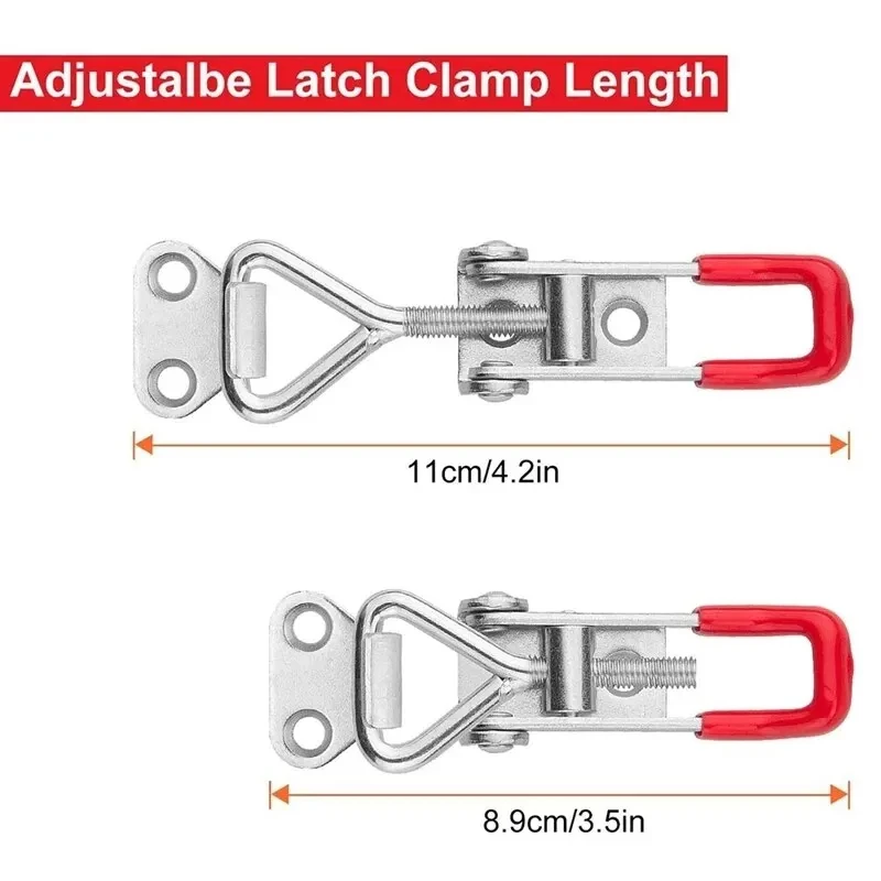 Buckle Clamp 2PCS Heavy Iron Adjustable Buckle Lock Clamp Box Buckle Clamp Door Bolt Type Quick Accessory Horizontal Catch Clas