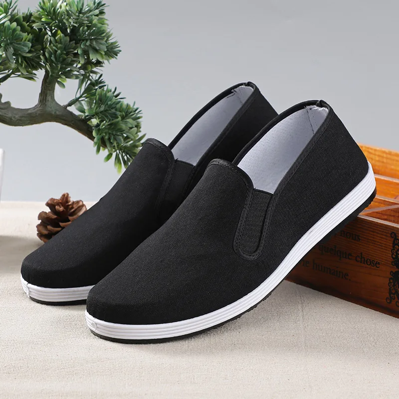 Beijing Men's Cloth Shoes New Style Work Shoes Rubber Sole Black Cloth Shoes One Step Work Shoes round Toe Breathable Wear Re... 4