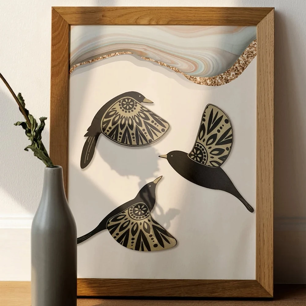 3Pcs Wooden Birds Wall Hanging Decor Nordic Home Decoration Boho Wall Art Room Decors Aesthetic for Living Room Bedroom Gift
