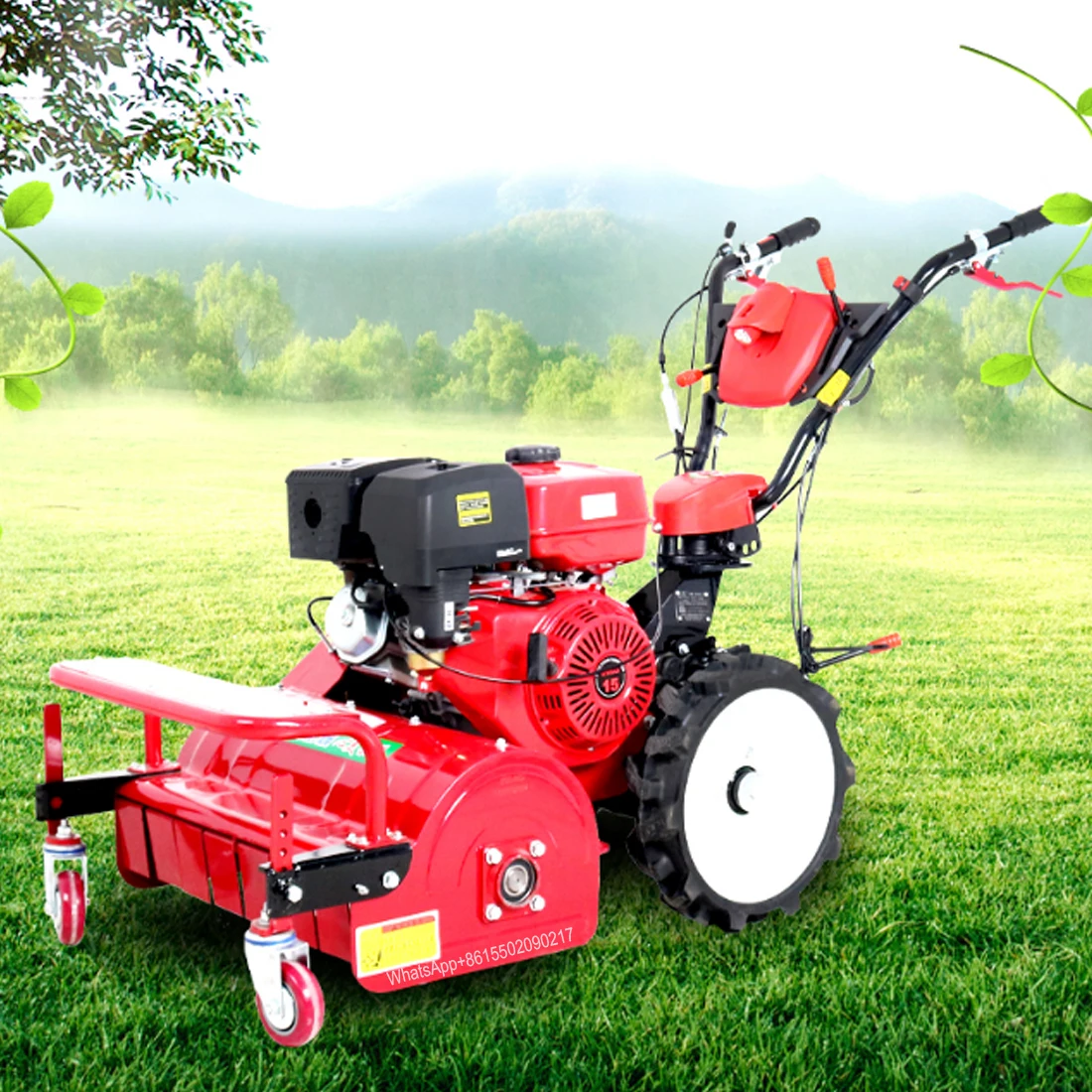 Lawn Crusher Gasoline Self Propelled Field Machine Agricultural Hand
