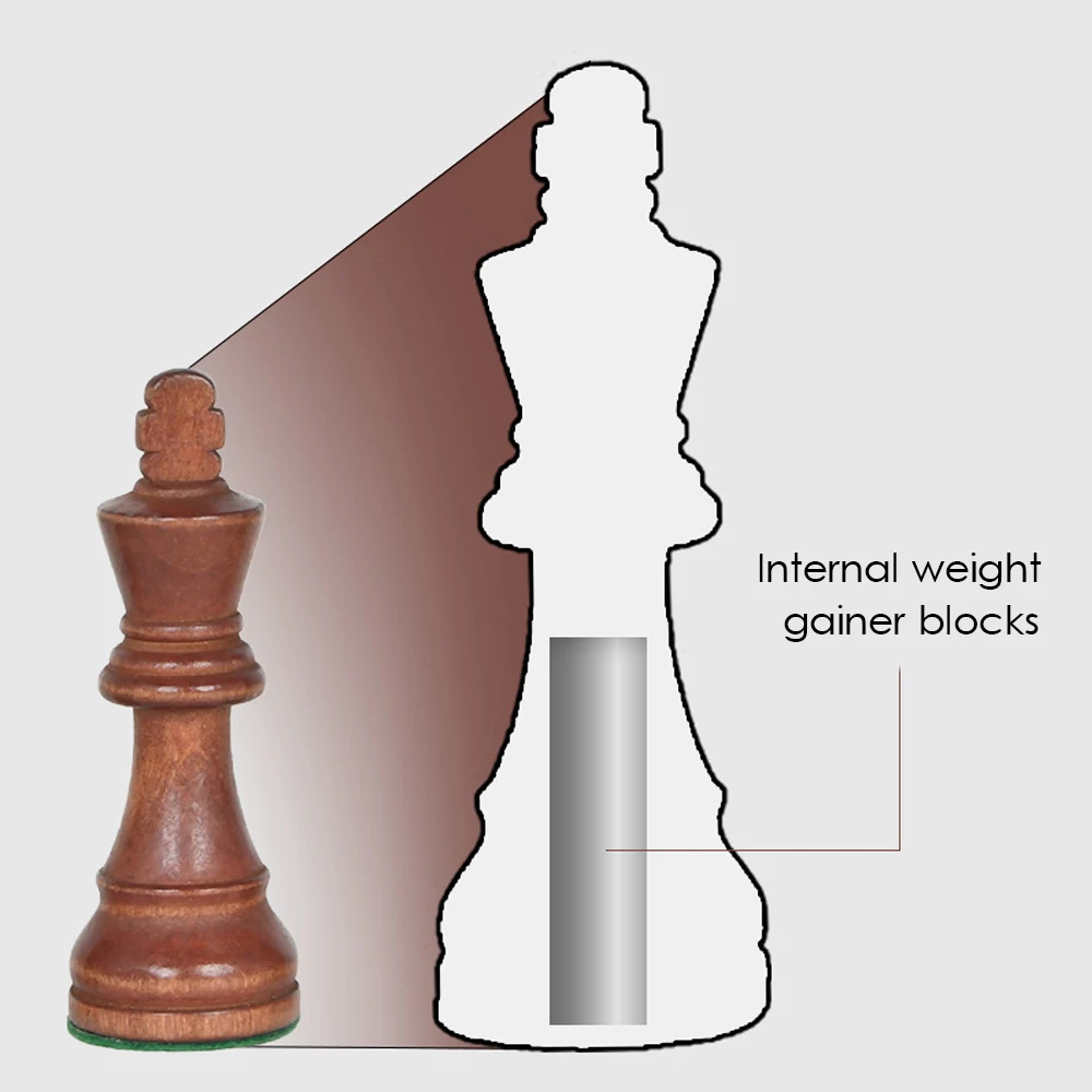 Wooden Chess Pieces 3.75in King Heavy Weighted Board Game With 2 Extra Queens 34 pcs Tournament Chessmen board game wooden chess table games chess pieces