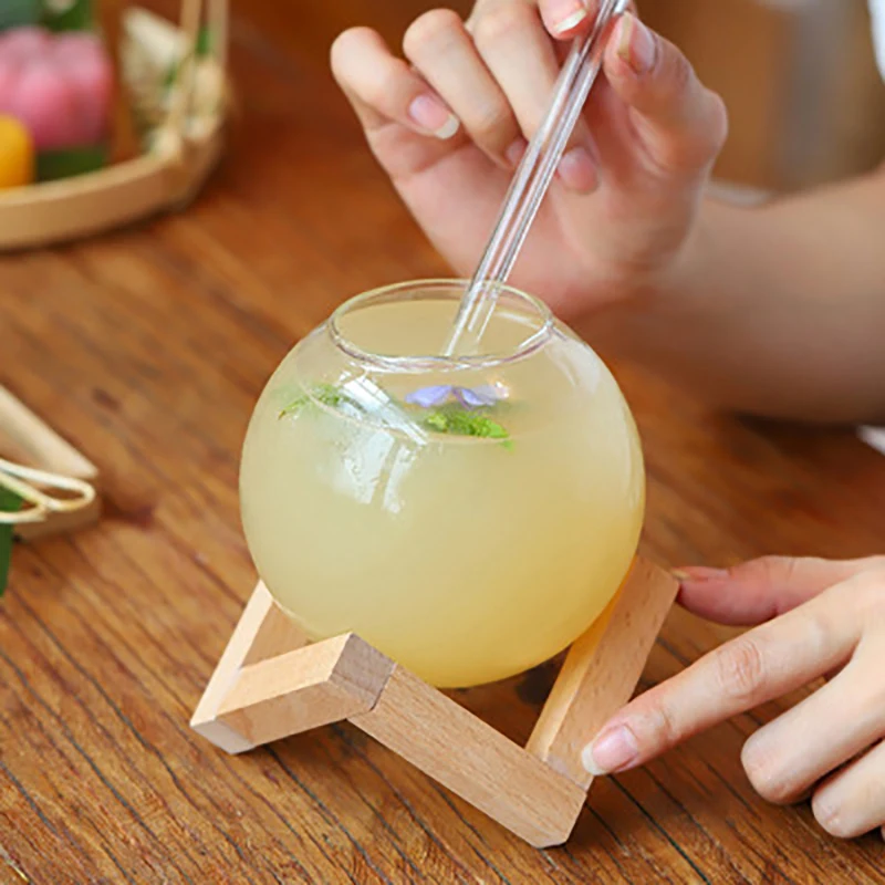 Creative Pomegranate Shape Cocktail Bubble Tea Glass Transparent Glasses Drinking Wine Goblet Juice Ice Coffee Cup 4 Styles 1Pc