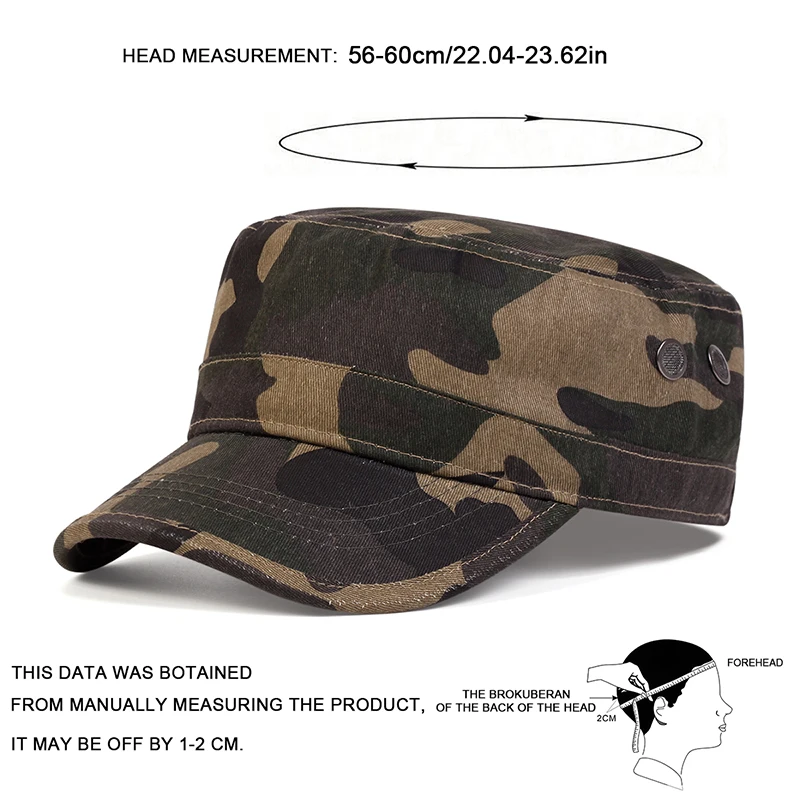Camouflage Baseball Cap Unisex Flat Top Spring Autumn Sailor Hats Men Captain Military Caps