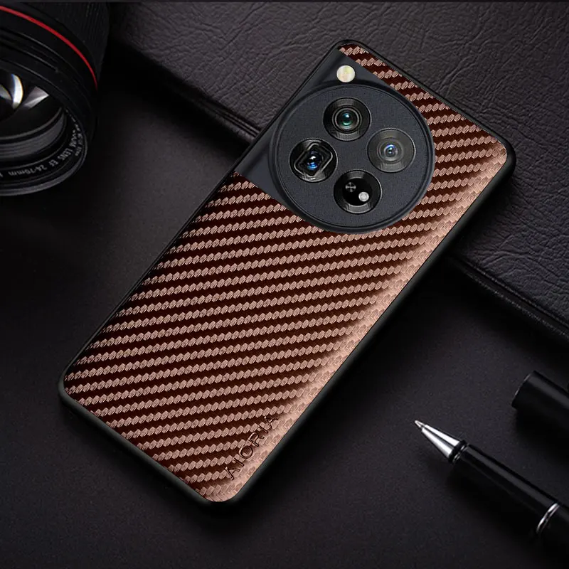 Carbon Fibre Shockproof Slim Non-Slip Full Body Protective Phone Case