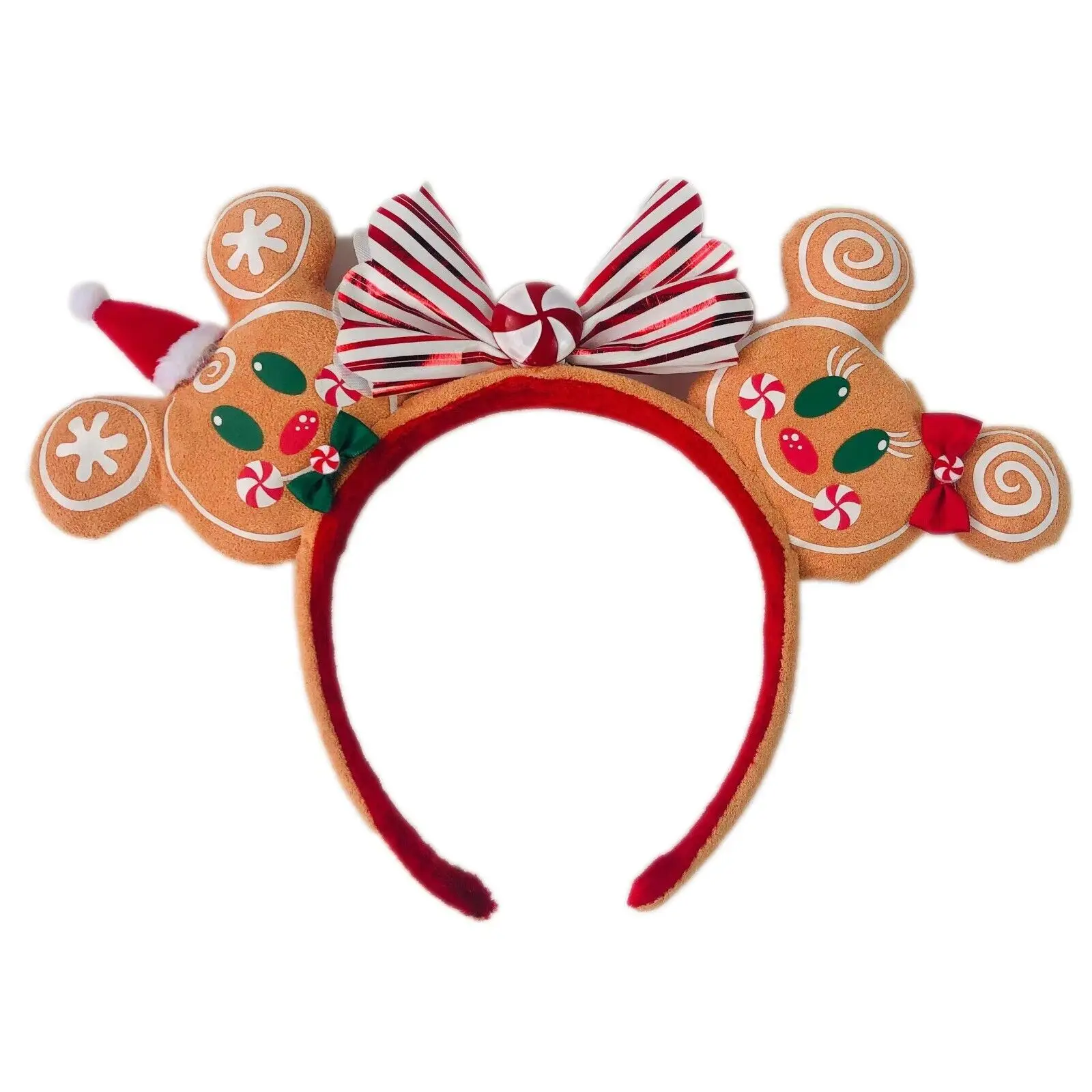 

Disney Parks Christmas Ears Headband Gingerbread Minnie & Mickey Mouse