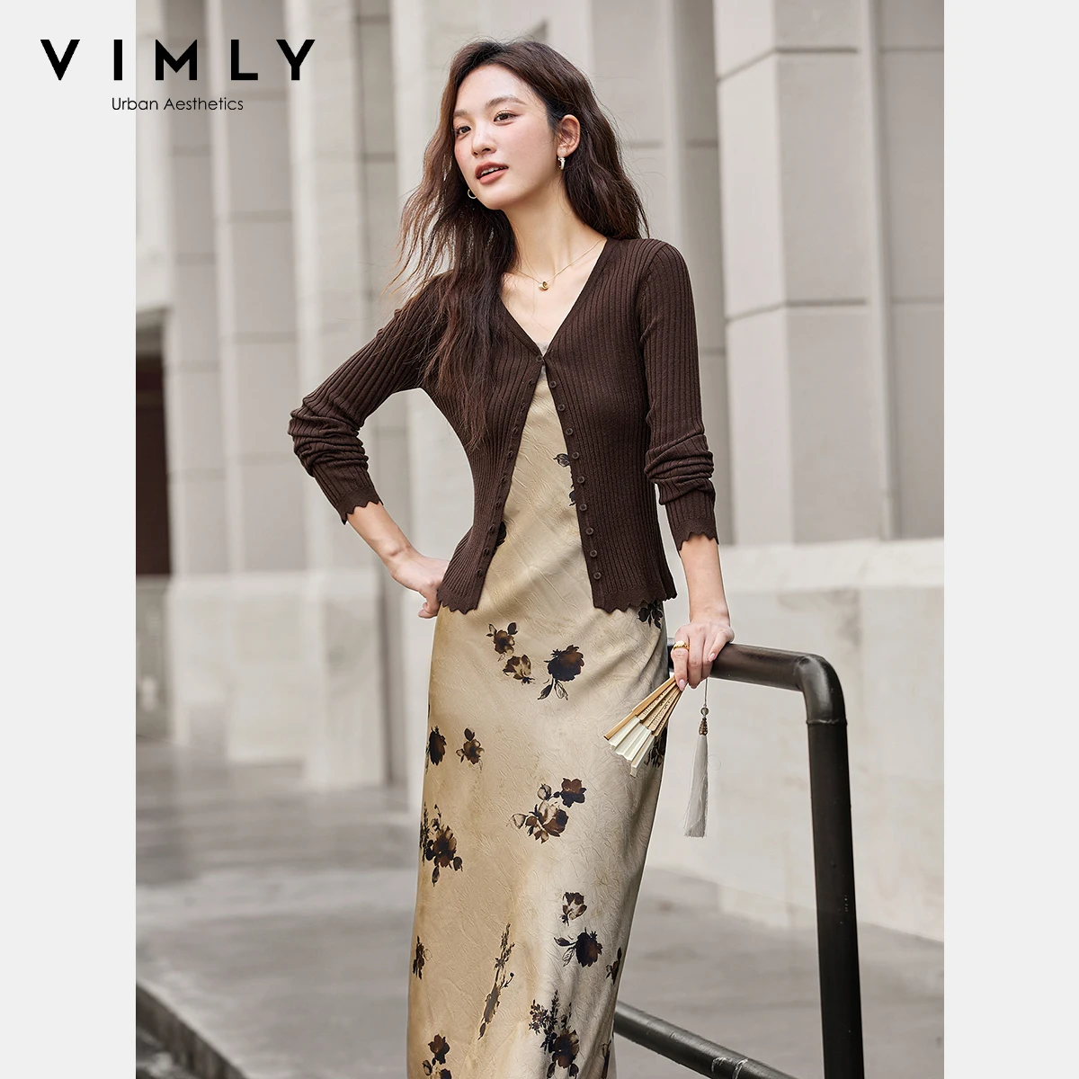 Womens Dresses Cocktail Dress With Cardigan VIMLY Woman Dresses Sets Two  Pieces Autumn 2026 Brown Knitted Slim Cardigan Long Suspender Dress Elegant  Women's Suits A2396 AliExpress 200000345