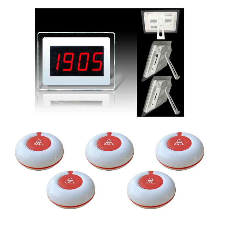 Hospital Wireless Nurse Call System 1 Full Set of 5pcs Call Button and 1pcs Display Receiver