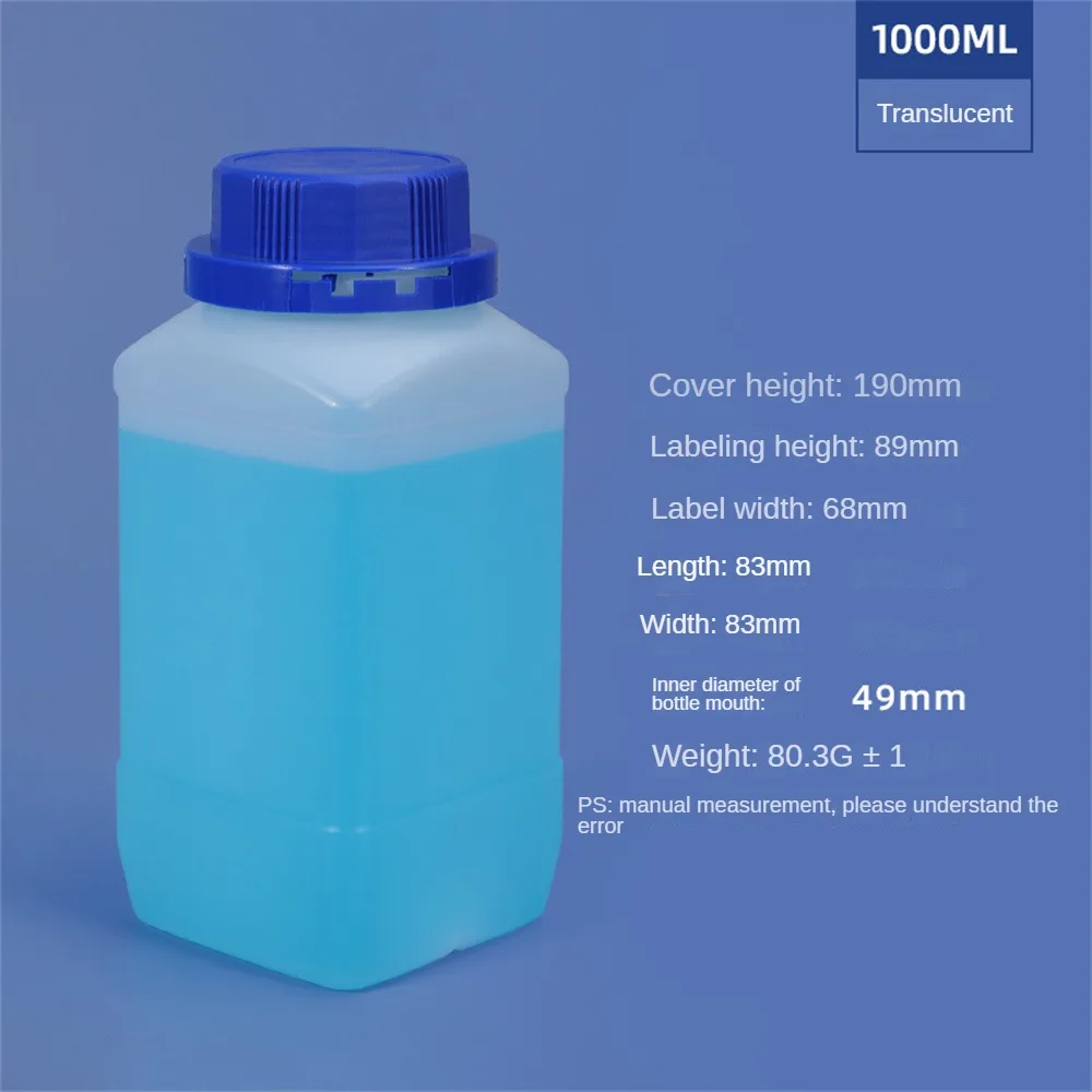 Plastic Storage Bottle 250/500/1000ml screw cap wide mouth Storage Container Leak-proof Empty Seal Bottles Lab Supply Wide Mouth refillable bottles,plastic storage bottle