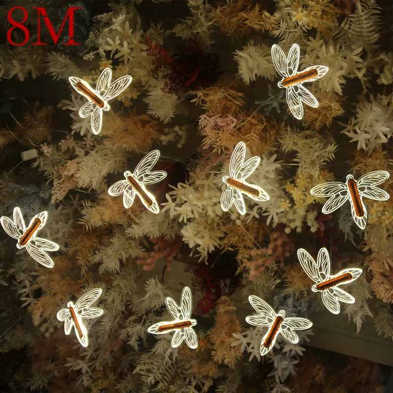 

8M Modern Wedding Pendant Lamp Festival Lights Atmosphere LED Light For Party Stage Windmill Dragonfly Decorationnd