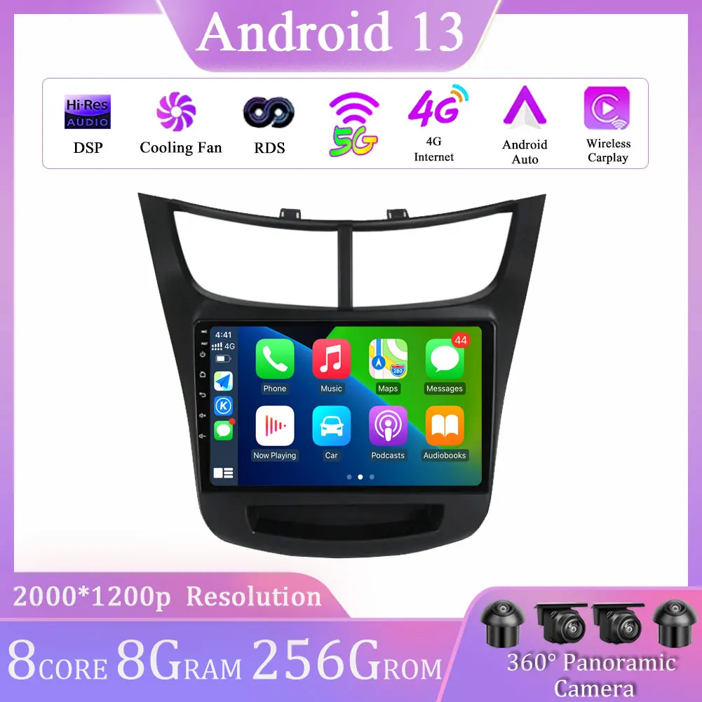 

For Chevrolet Sail Aveo 2015 2016 2017 2018 2019 DSP Android 13 4G NET Car Radio Multimedia Video Player Carplay
